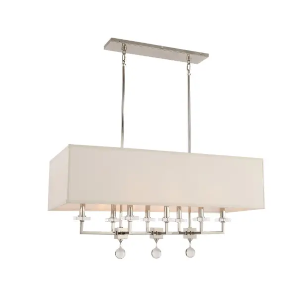 Sophisticated Linear Chandelier with Crystal and Glass Details - Image 9