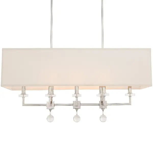 Sophisticated Linear Chandelier with Crystal and Glass Details - Image 10