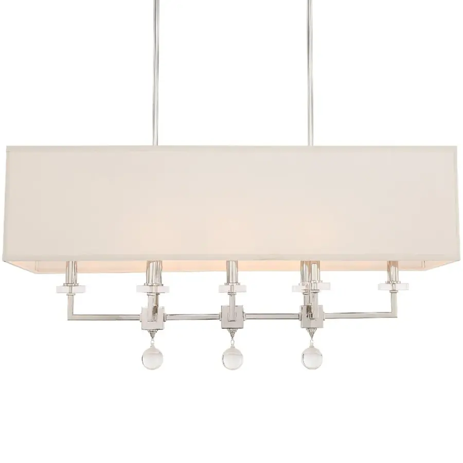 Sophisticated Linear Chandelier with Crystal and Glass Details - Image 10