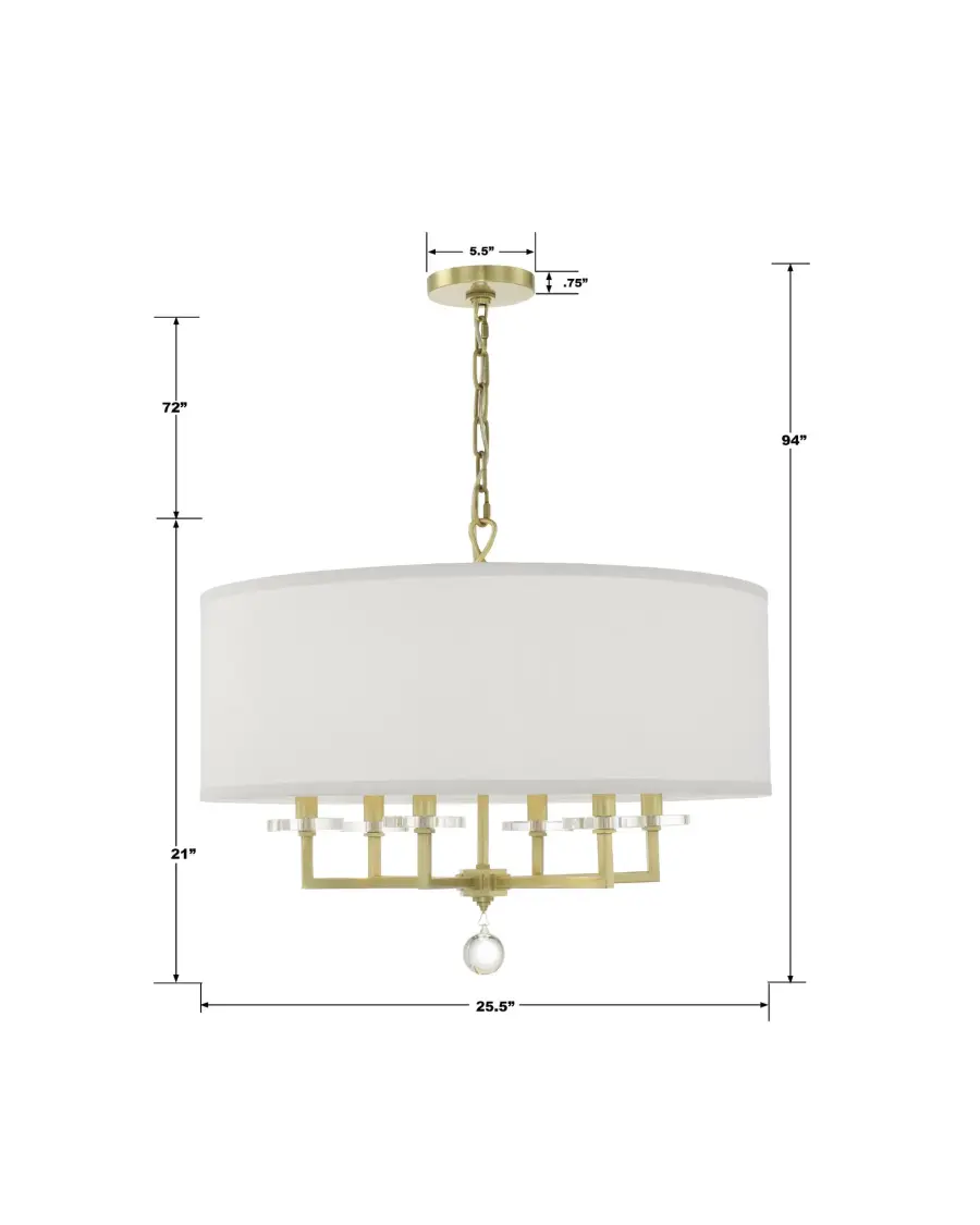 Paxton 25.5" Chandelier in Aged Brass - Image 6