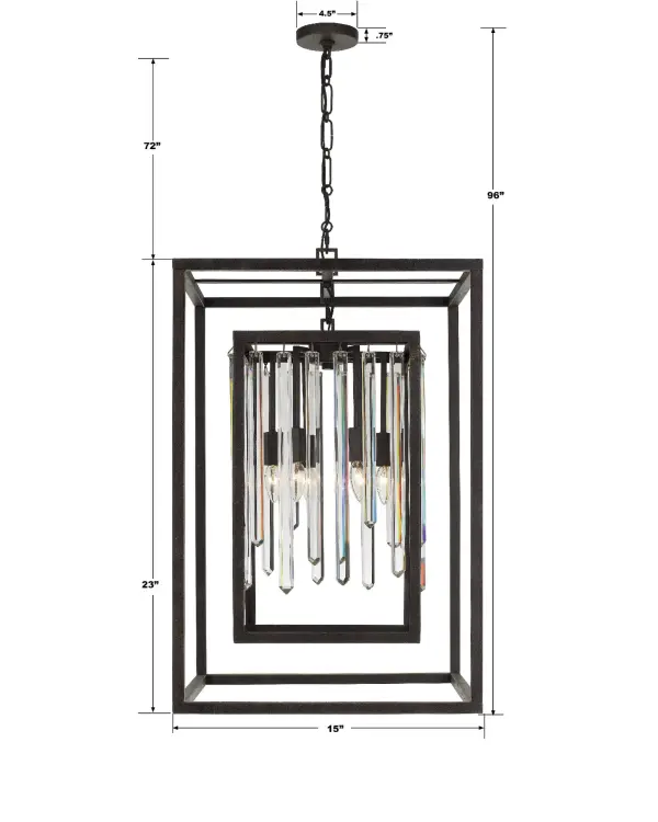 Hollis 21" Chandelier in Forged Bronze - Image 6