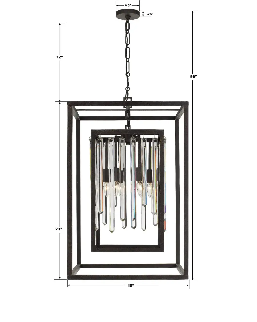 Hollis 21" Chandelier in Forged Bronze - Image 6
