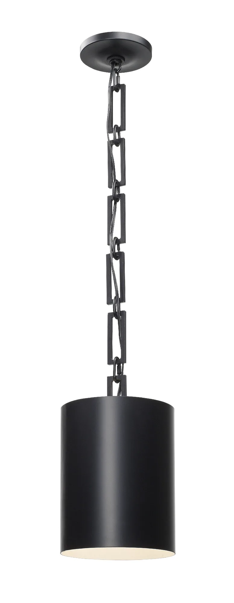 Alston 8" Mini Pendant in Matte White + Antique Gold