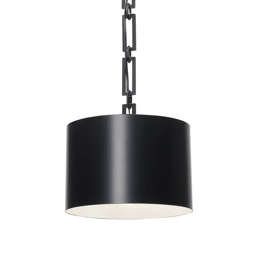 Alston 12" Mini Pendant in Matte White + Antique Gold - Image 2