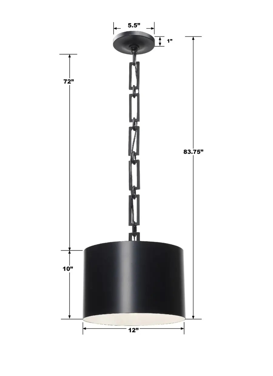 Alston 12" Mini Pendant in Matte White + Antique Gold - Image 4