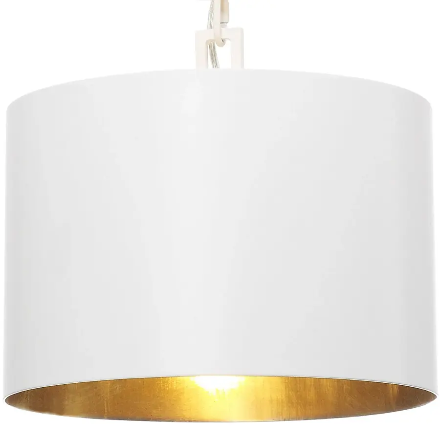 Alston 12" Mini Pendant in Matte White + Antique Gold - Image 8