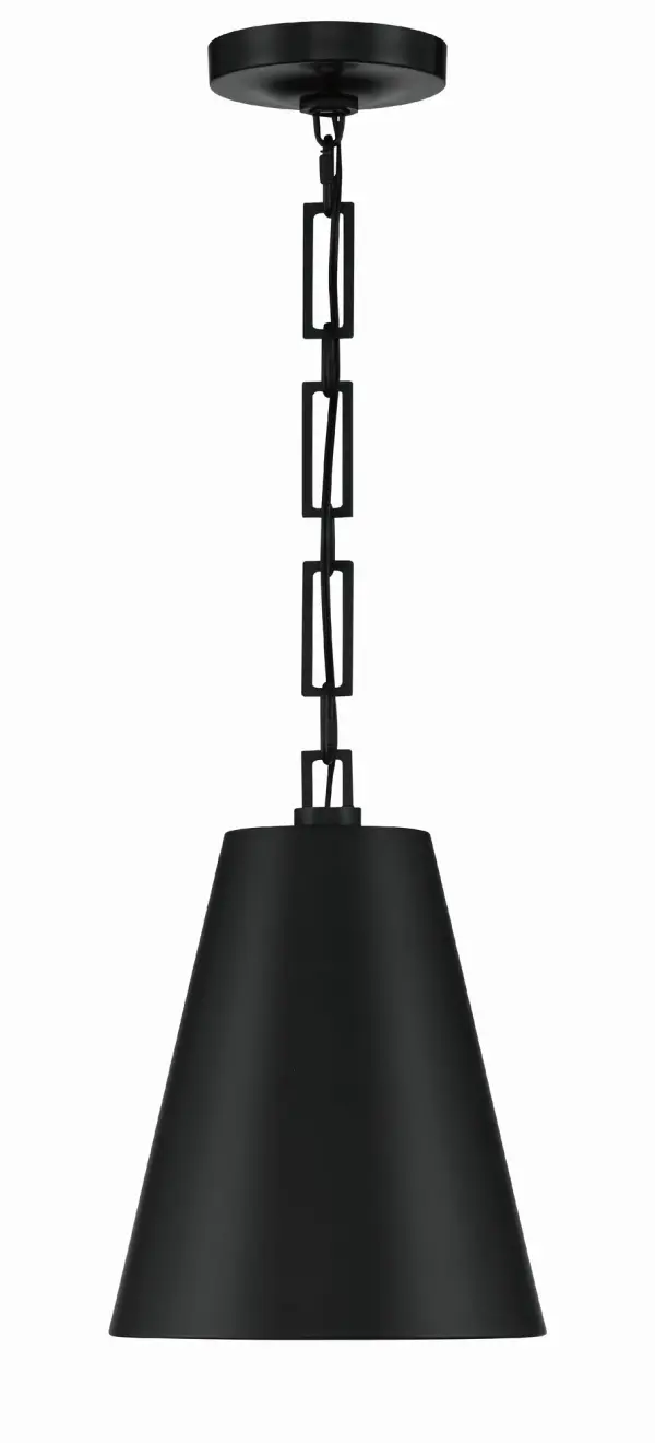 Alston 10" Mini Pendant in Matte Black + Antique Gold - Image 2