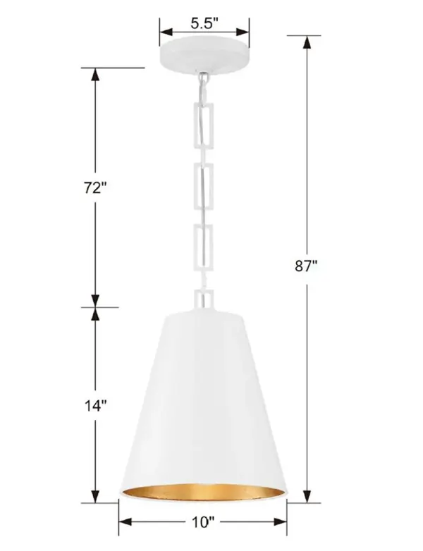 Alston 10" Mini Pendant in Matte Black + Antique Gold - Image 14