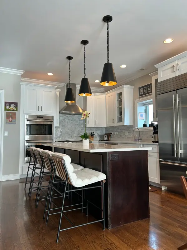 Alston 10" Mini Pendant in Matte Black + Antique Gold - Image 6