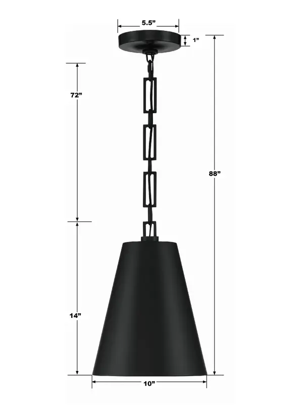 Alston 10" Mini Pendant in Matte Black + Antique Gold - Image 8