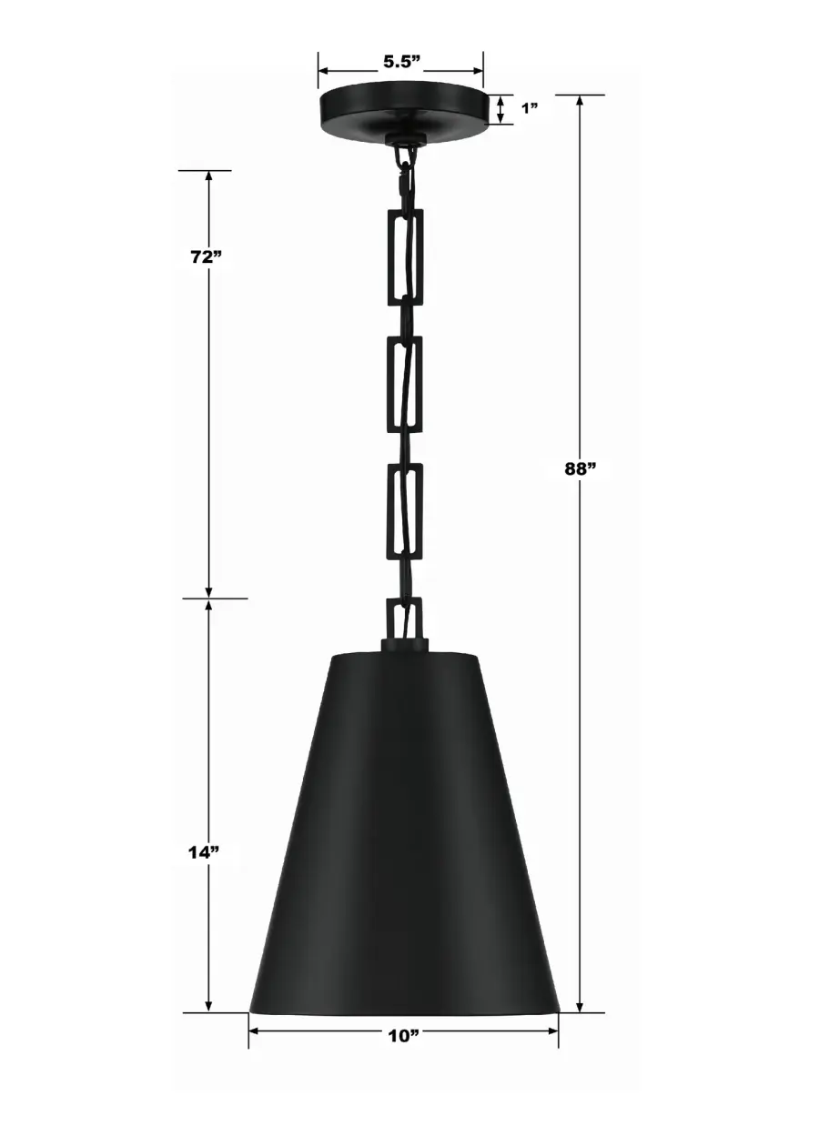 Alston 10" Mini Pendant in Matte Black + Antique Gold - Image 8