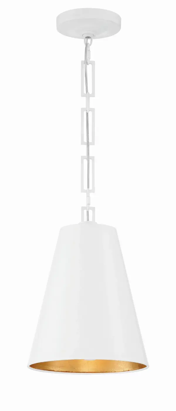 Alston 10" Mini Pendant in Matte Black + Antique Gold - Image 10