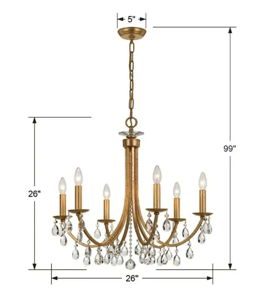 Bridgehampton 26" Crystal Chandelier - Image 6