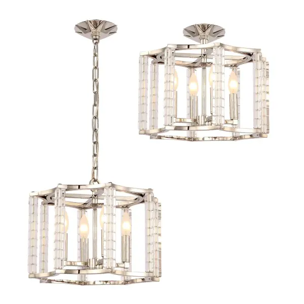 Carson 16" Semi Flush Mount in Polished Nickel - Image 4
