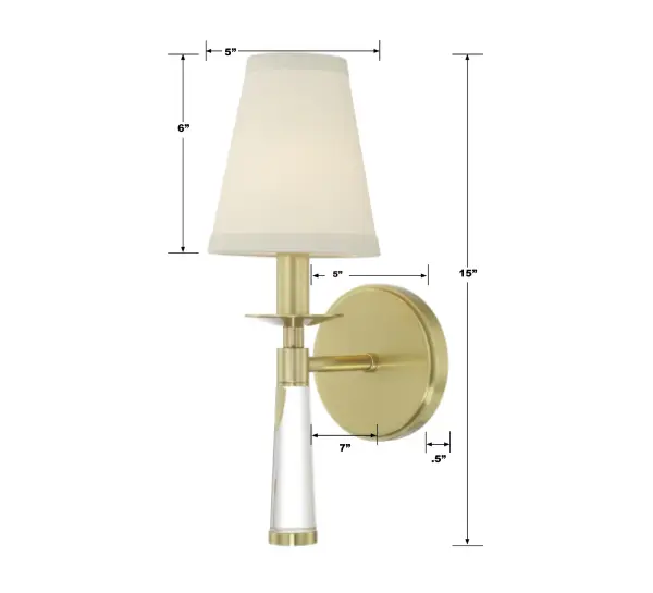 Baxter 5" Sconce in Aged Brass - Image 7