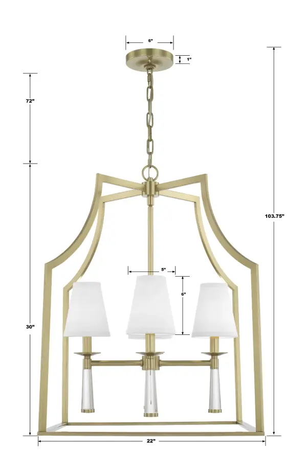 Baxter 22" Chandelier in Aged Brass - Image 8