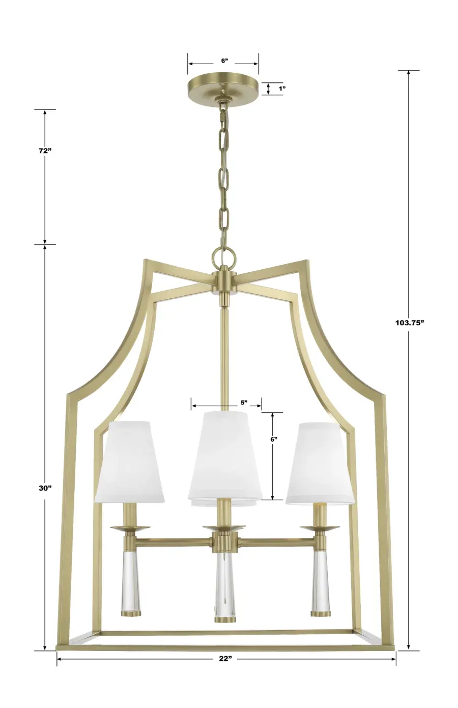 Baxter 22" Chandelier in Aged Brass - Image 8