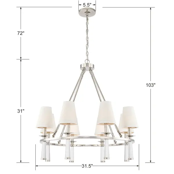 Baxter 31.5" Chandelier in Aged Brass - Image 15