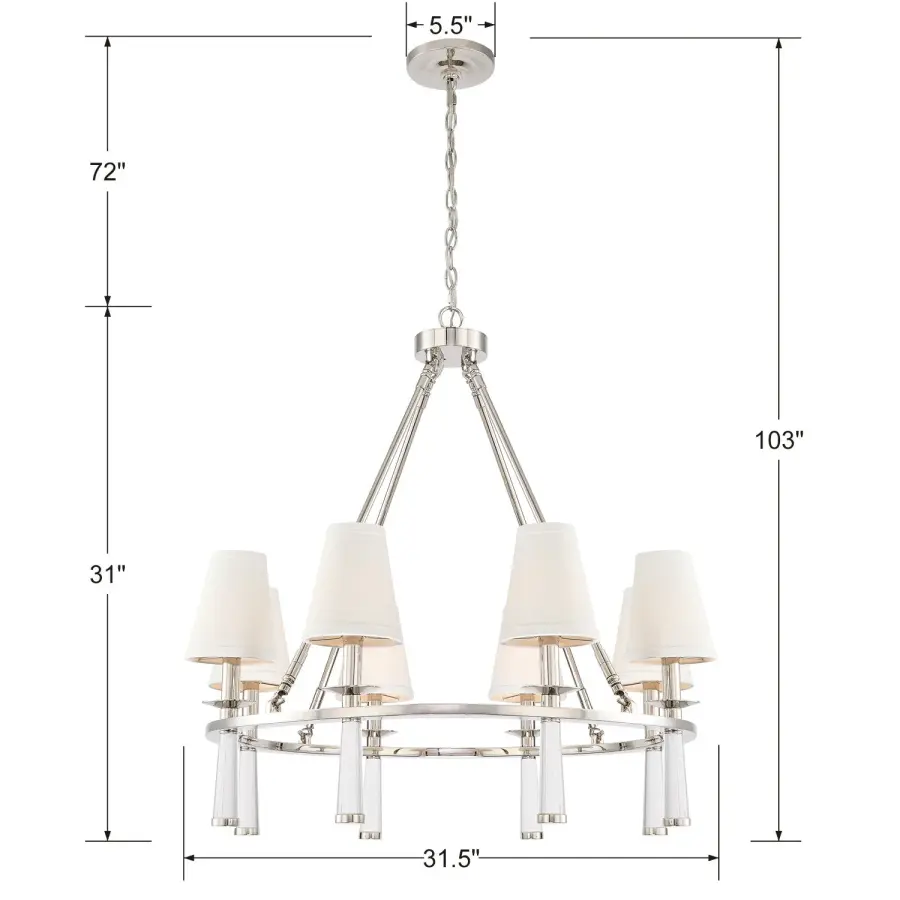 Baxter 31.5" Chandelier in Aged Brass - Image 15