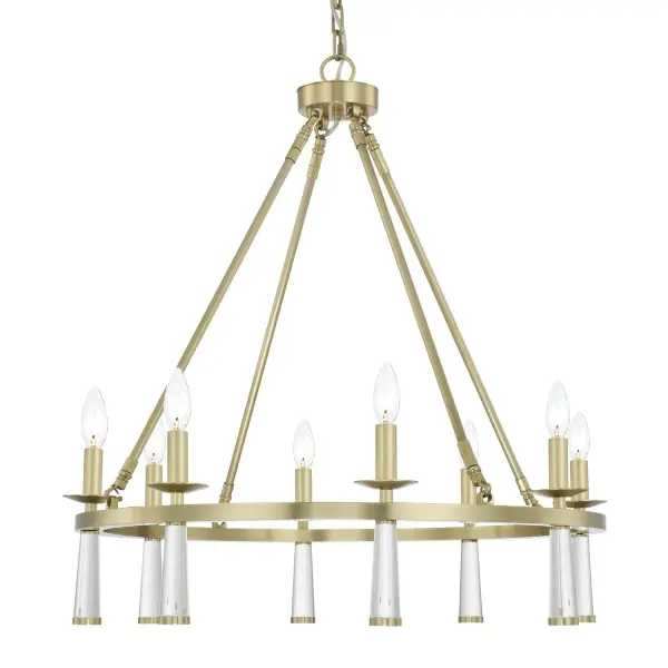 Baxter 31.5" Chandelier in Aged Brass - Image 3