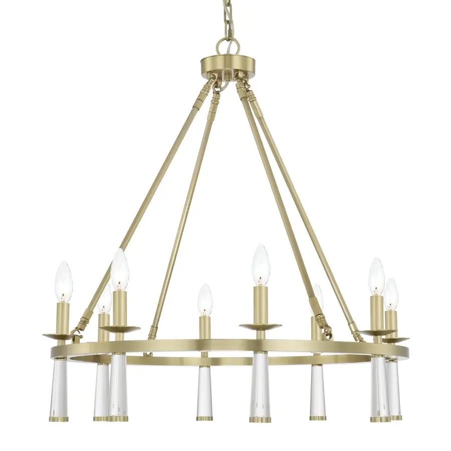 Baxter 31.5" Chandelier in Aged Brass - Image 3