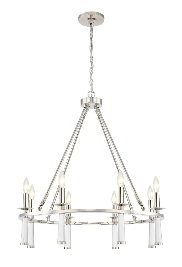 Baxter 31.5" Chandelier in Aged Brass - Image 9