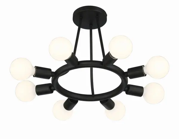 The Dakota 15" Semi Flush Mount blends rustic farmhouse charm with industrial edge and minimalist simplicity. Its clean lines and unadorned black finish create a timeless look that works across multiple interior styles. - alternate view
