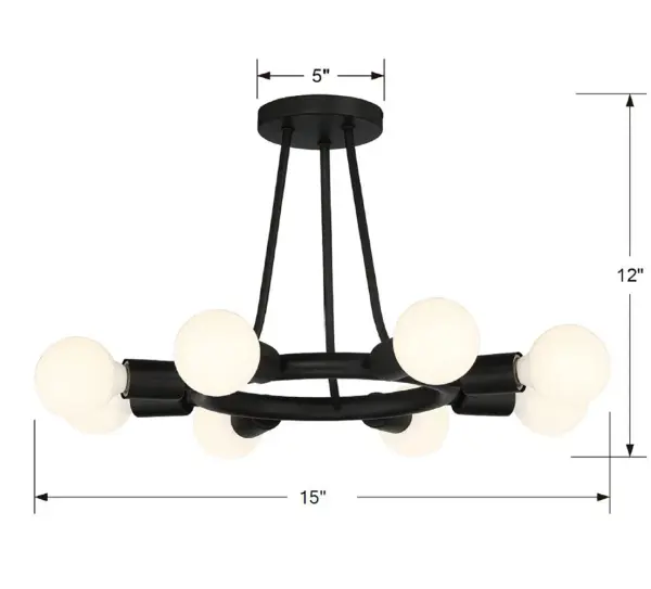 Dakota 15" Semi Flush Mount - Image 5