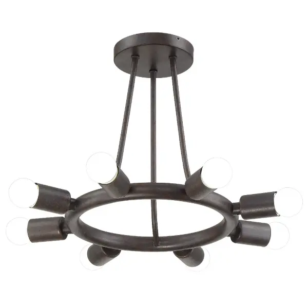 The Dakota 15" Semi Flush Mount combines rustic charm with industrial edge and minimalist simplicity. Its clean lines and unadorned design create a timeless appeal that works across multiple interior styles. - alternate view