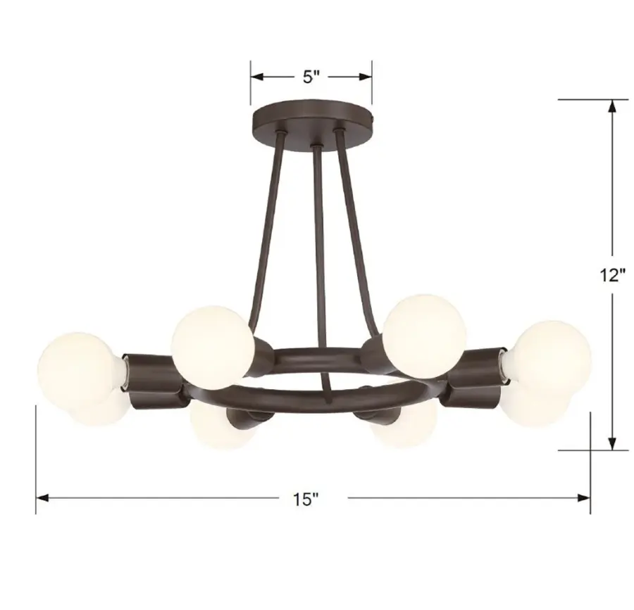 Dakota 15" Semi Flush Mount - Image 3