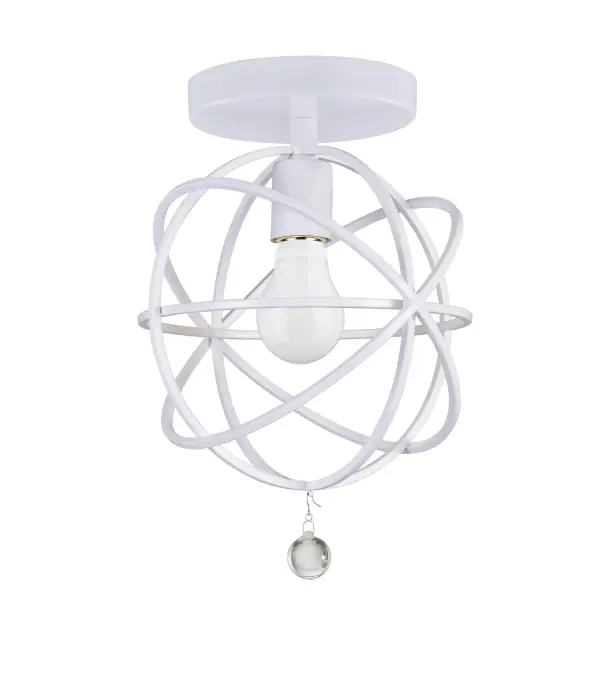 The Solaris 9" Semi Flush Mount brings MoMA-inspired minimalist design to any space. Its sculptural sphere cage and thin swiping arms create visual interest while maintaining a clean aesthetic that works across multiple design styles.