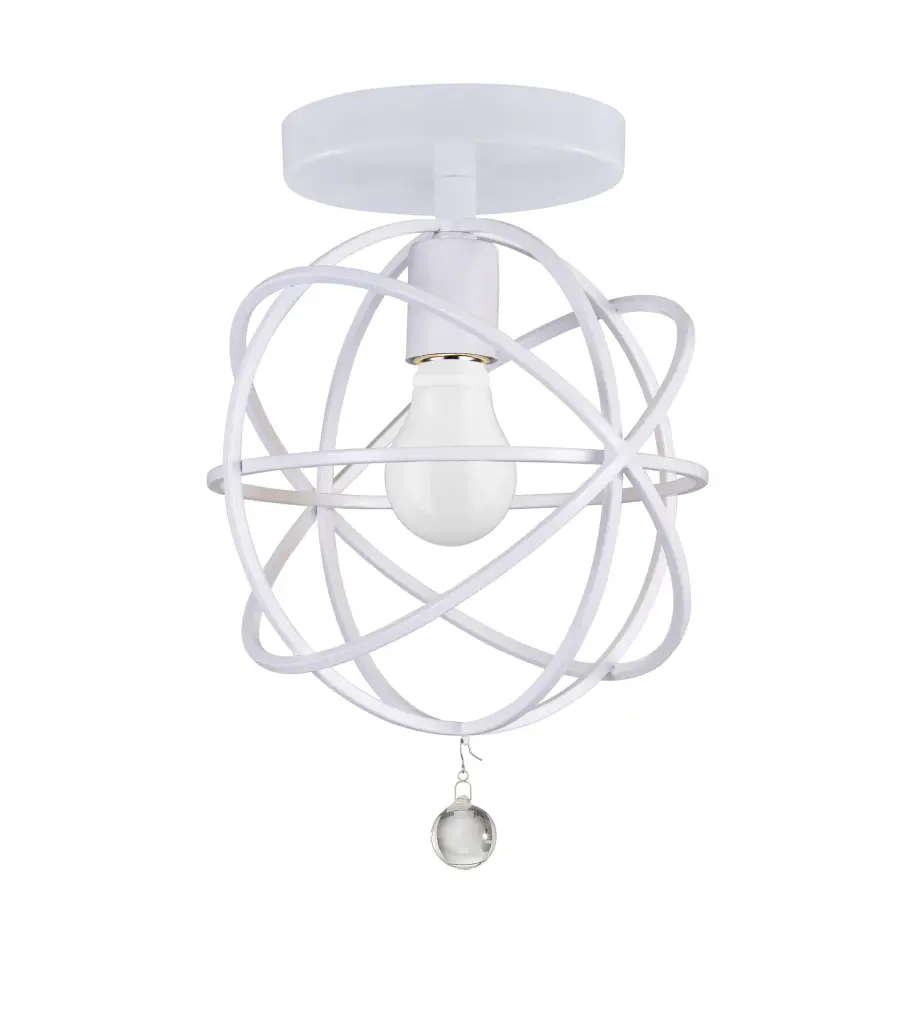 Solaris 9" Semi Flush Mount in Wet White - Image 1
