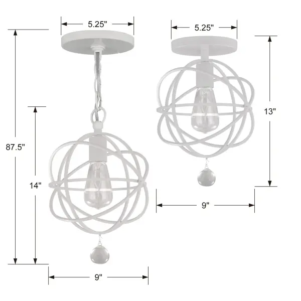 The Solaris 9" Semi Flush Mount brings MoMA-inspired minimalist design to any space. Its sculptural sphere cage and thin swiping arms create visual interest while maintaining a clean aesthetic that works across multiple design styles. - alternate view