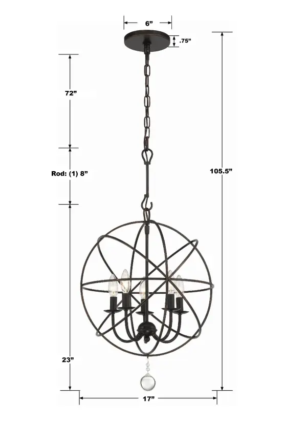 Solaris 17" Black Chandelier - Image 11
