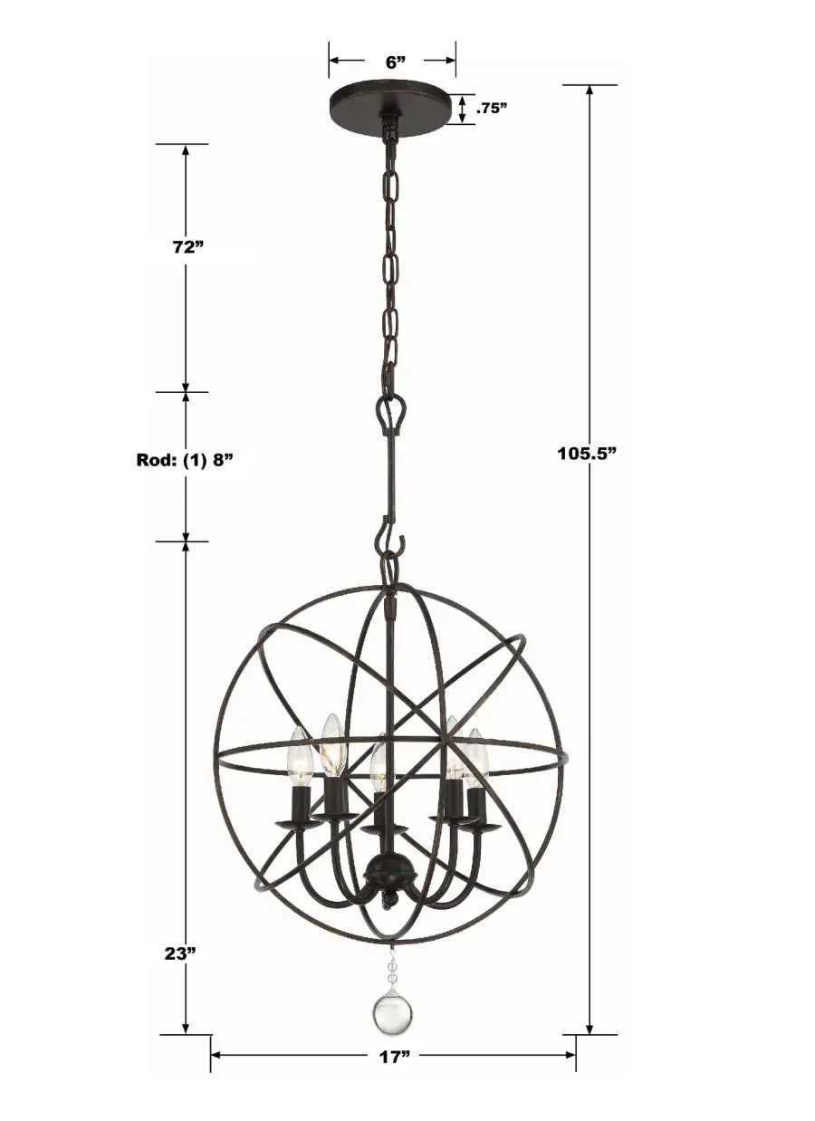 Solaris 17" Black Chandelier - Image 11