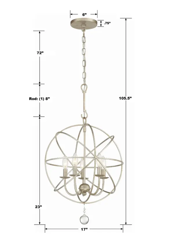 Solaris 17" Black Chandelier - Image 17
