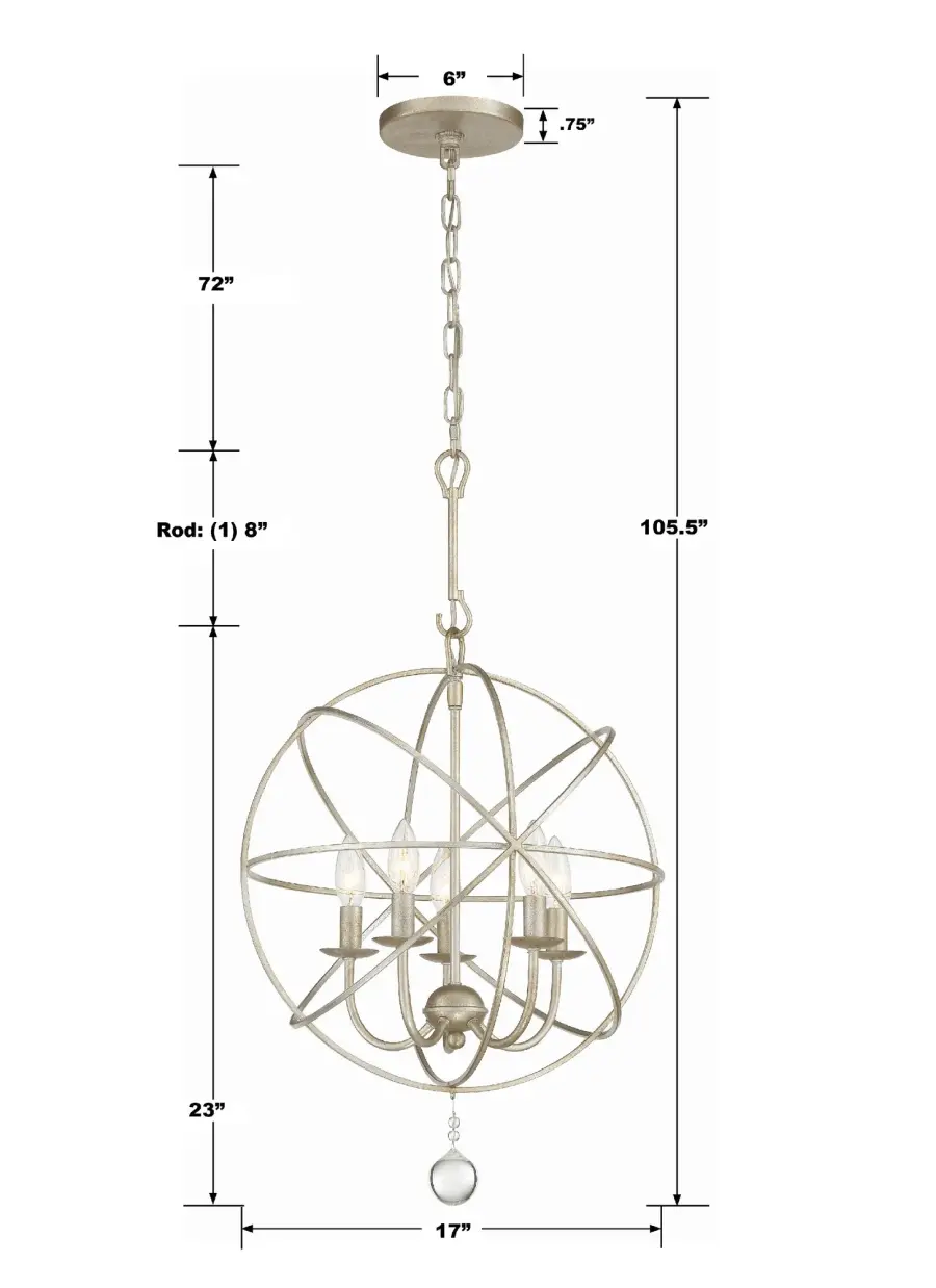 Solaris 17" Black Chandelier - Image 17