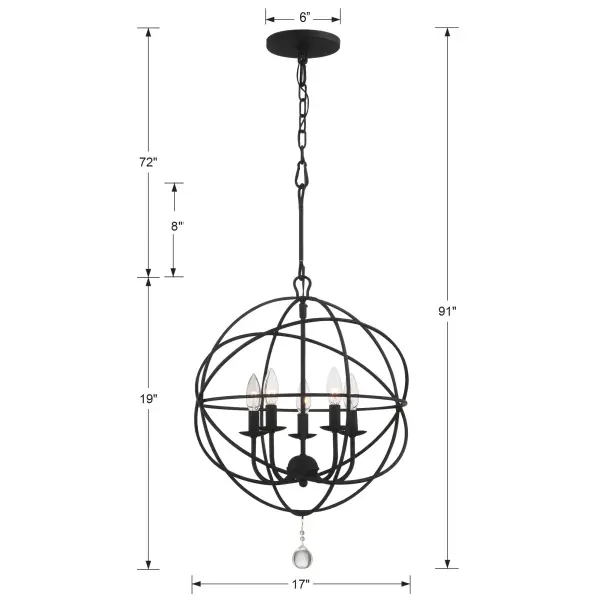 Solaris 17" Black Chandelier - Image 5