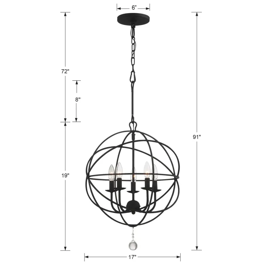 Solaris 17" Black Chandelier - Image 5