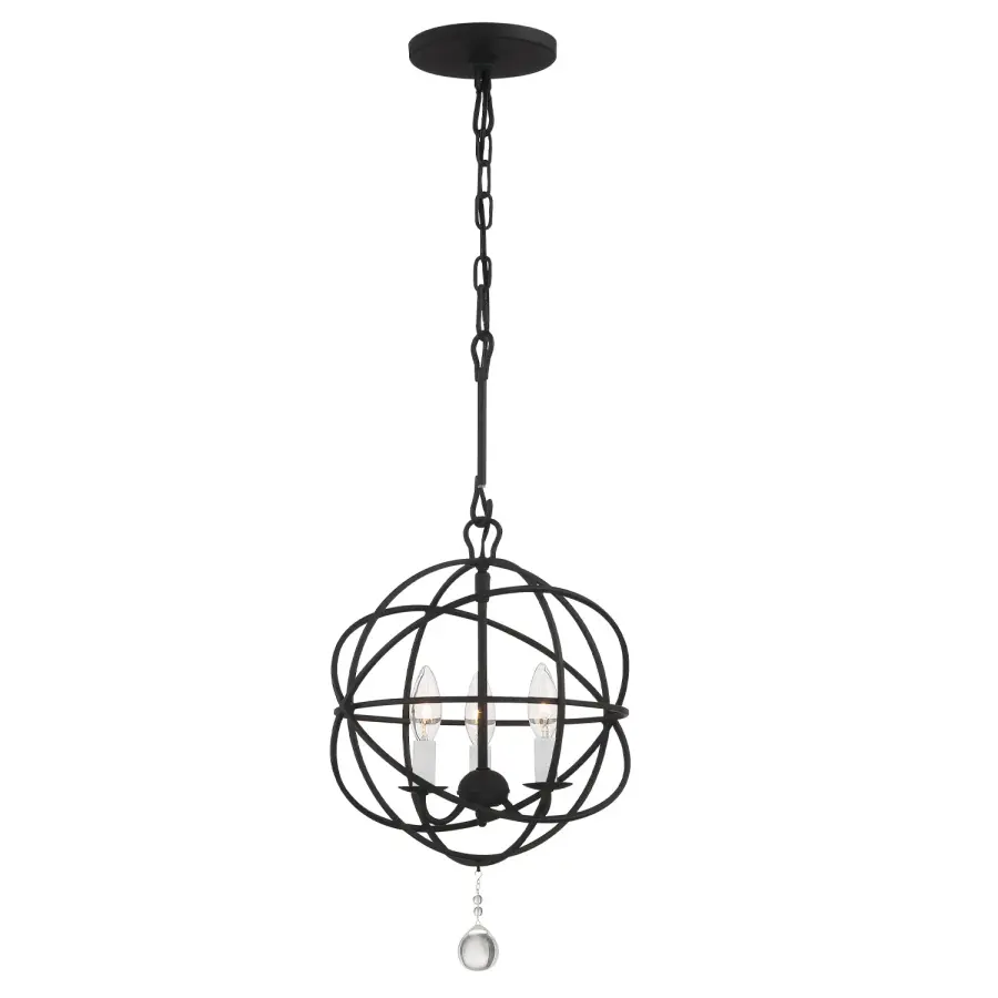 Solaris 12.5" Black Mini Chandelier - Image 3