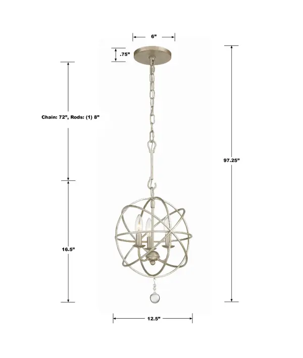 Solaris 12.5" Black Mini Chandelier - Image 22