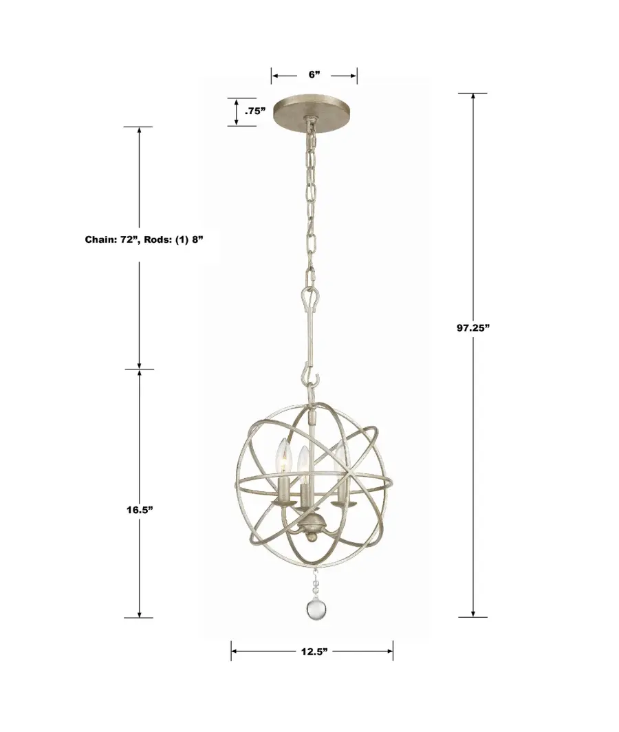 Solaris 12.5" Black Mini Chandelier - Image 22