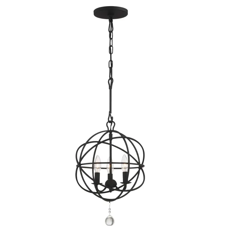 Solaris 12.5" Black Mini Chandelier - Image 4