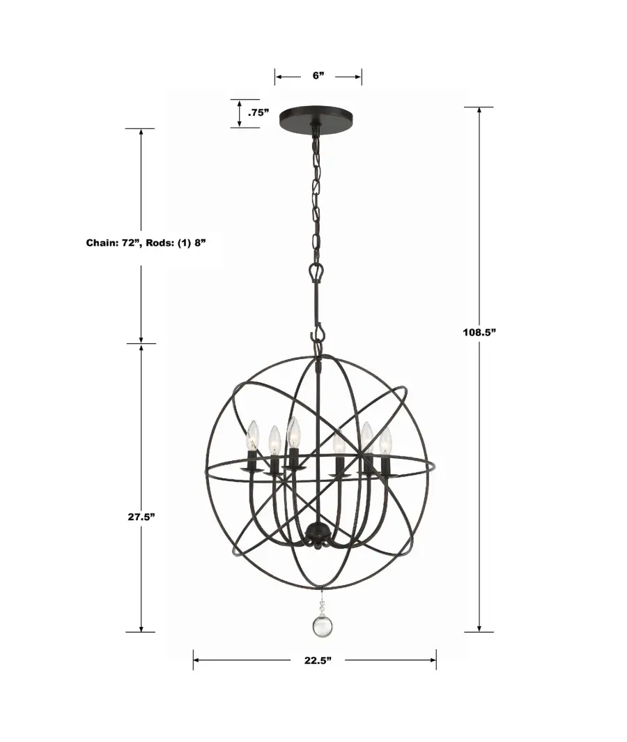 Solaris 22.5" Black Chandelier - Image 14