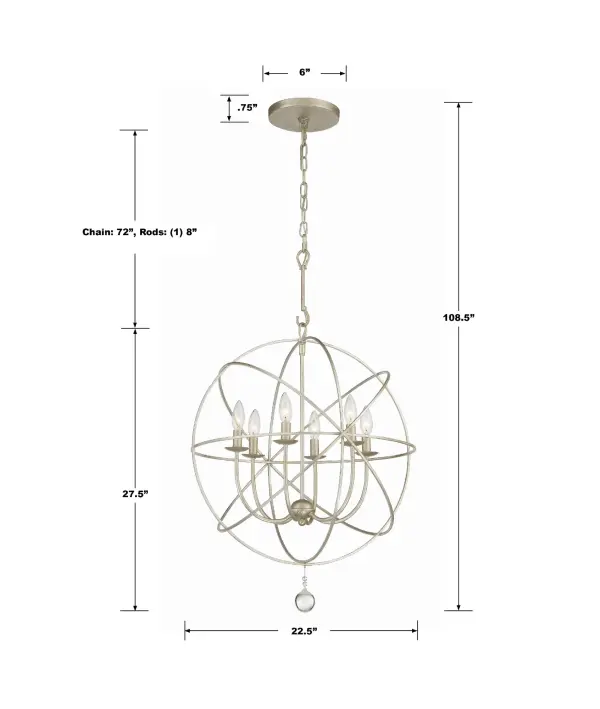 Solaris 22.5" Black Chandelier - Image 22