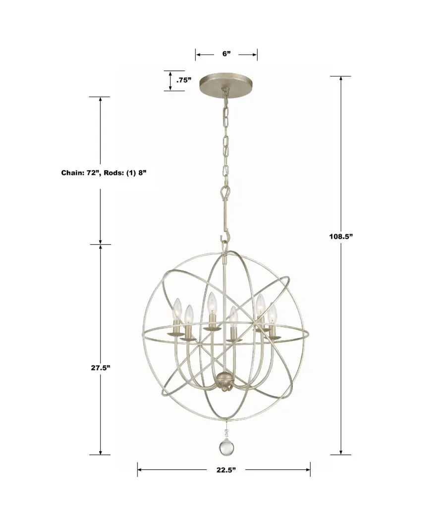 Solaris 22.5" Black Chandelier - Image 22
