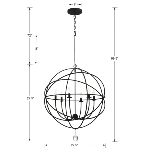Solaris 22.5" Black Chandelier - Image 6