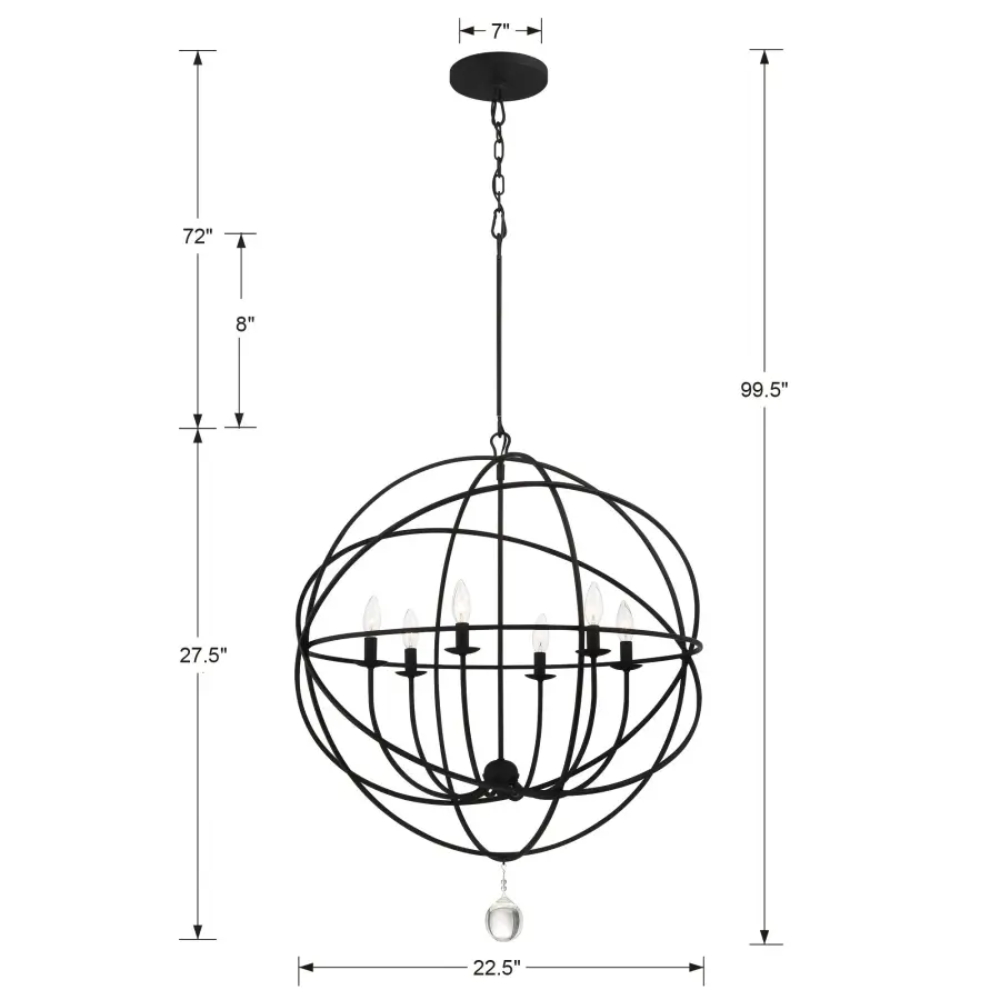 Solaris 22.5" Black Chandelier - Image 6