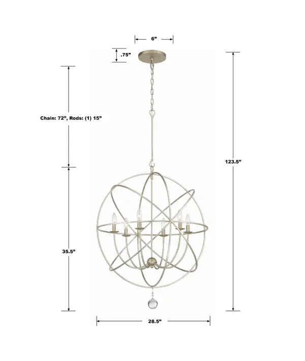 Solaris 28.5" Black Chandelier - Image 21