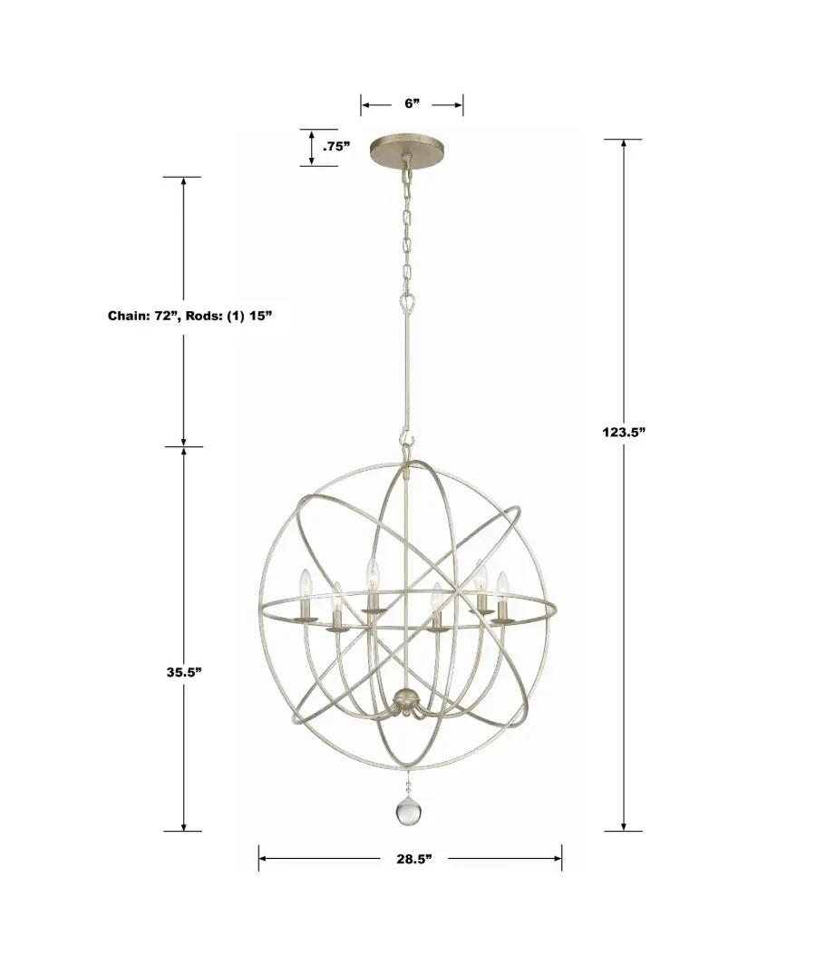 Solaris 28.5" Black Chandelier - Image 21
